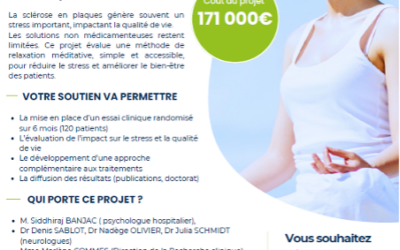 Un fond de dotation pour soutenir le projet de recherche « Mieux vivre avec la sclérose en plaques »  visant à étudier les effets d’une approche intégrative